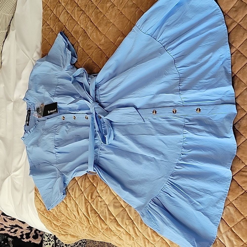 Allegra K blue short sleeve mini dress. Size medium. - Picture 4 of 4